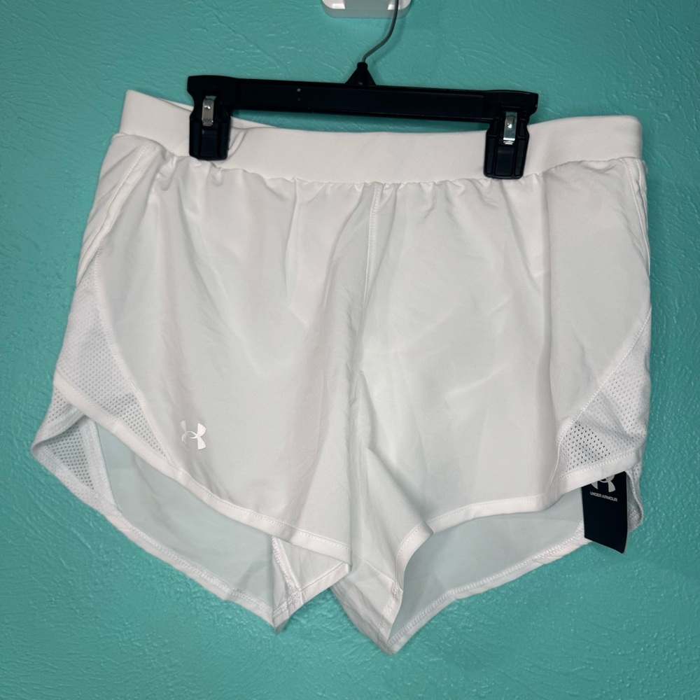 Under Armour UA Fly By 2.0 Short Women's White Athletic Shorts Loose Running